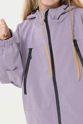 Girl's Lavender Detachable Ear Hood Waterproof Insulated Snow Jacket